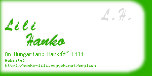 lili hanko business card